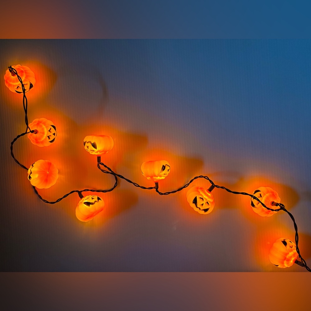 Vintage Halloween Jack o lantern pumpkin string light in box